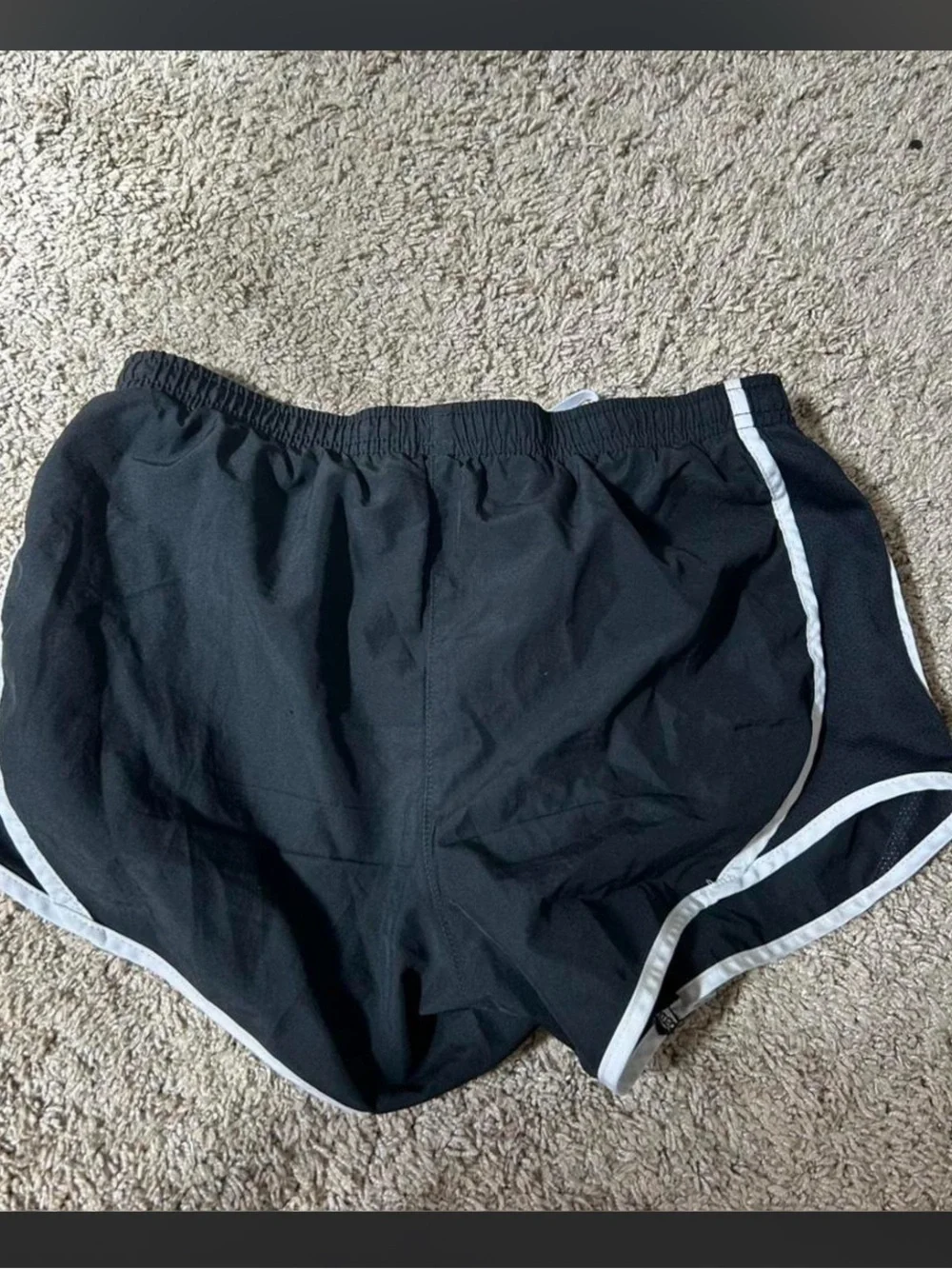 Nike Black Women's Athletic Shorts with White Piping